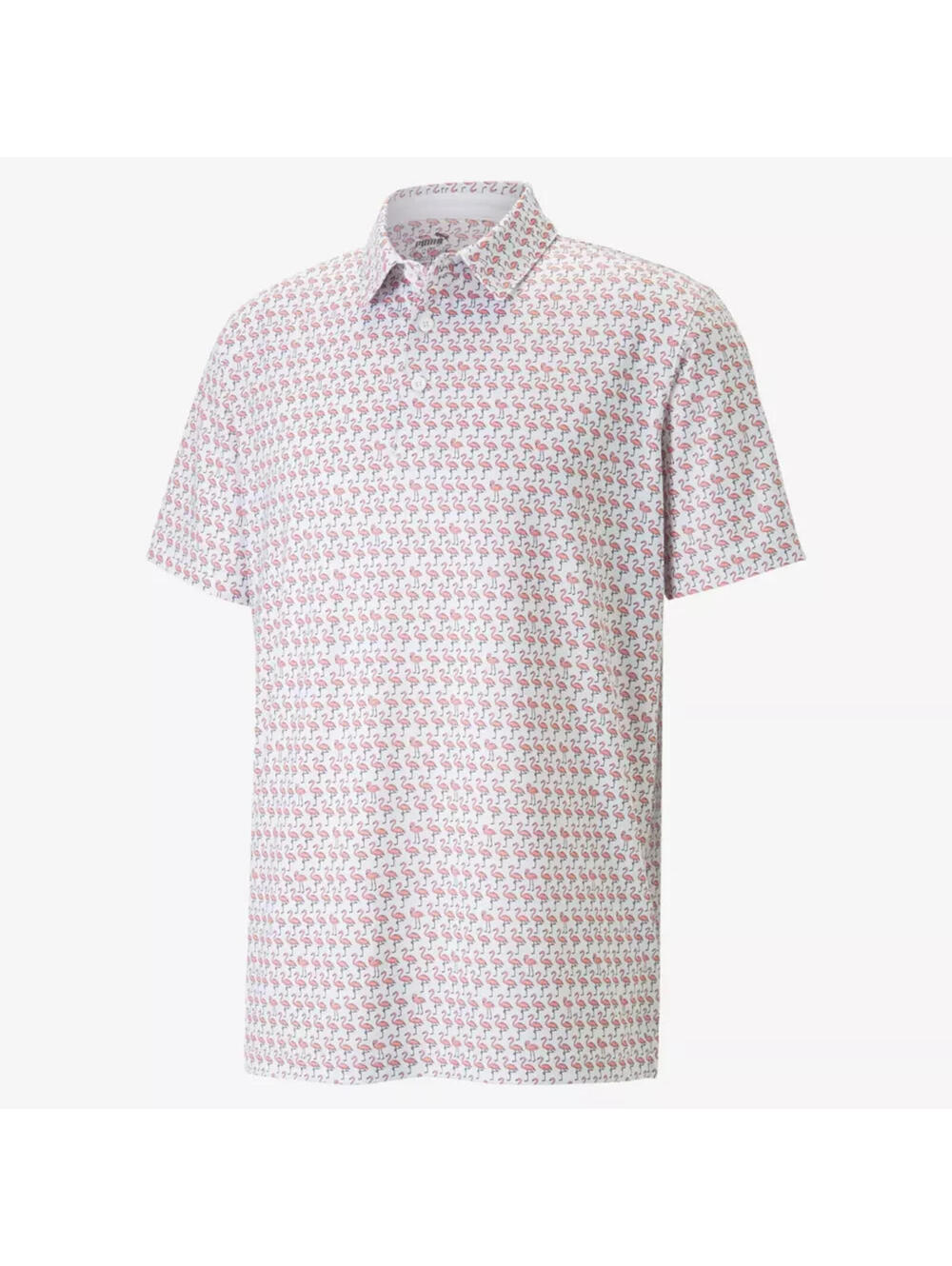 Puma MATTR Flamingo Print Men's XL Performance Stretch Golf Polo Shirt